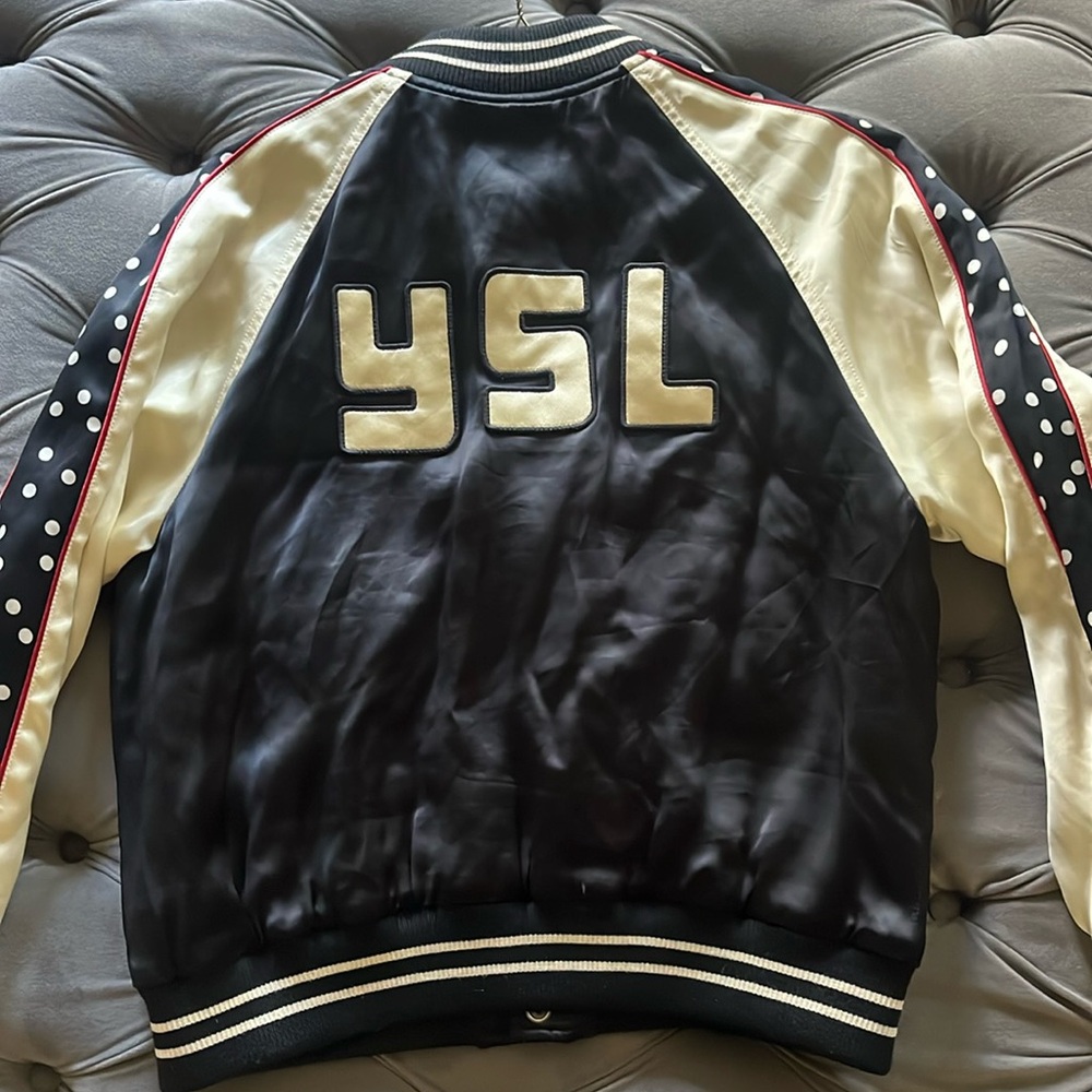 Authentic YSL satin bomber jacket